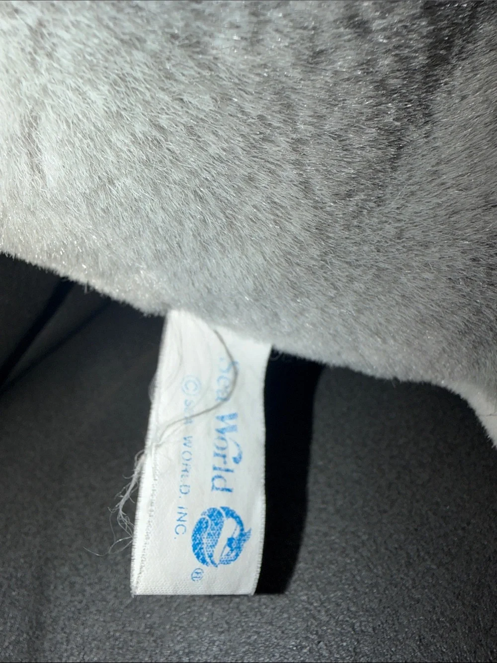 Used condition rare sea world vintage Plush Dolphin Pet Toy - Light Gray